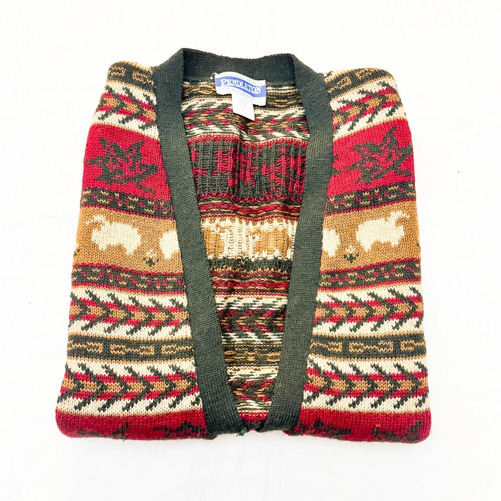 Pendleton Knockabouts Wool Sleeveless Cardigan Ve… - image 4